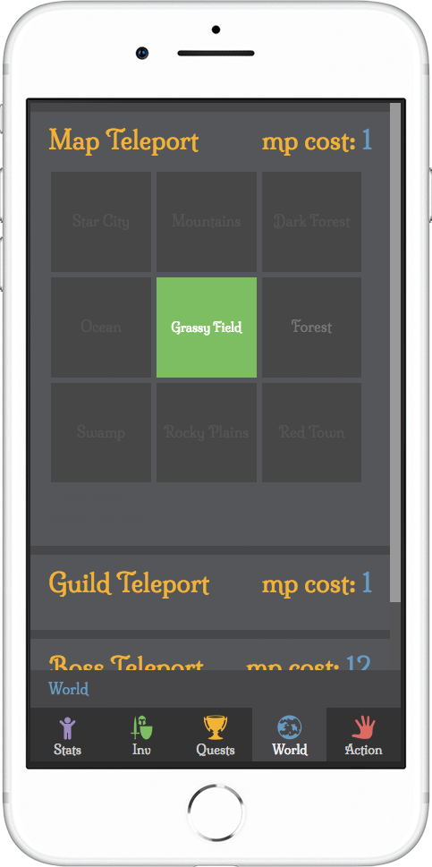 light gray rpg demo mobile map screenshot