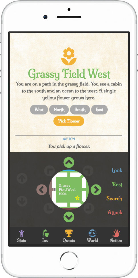 light gray rpg demo mobile grassy field west flower screenshot