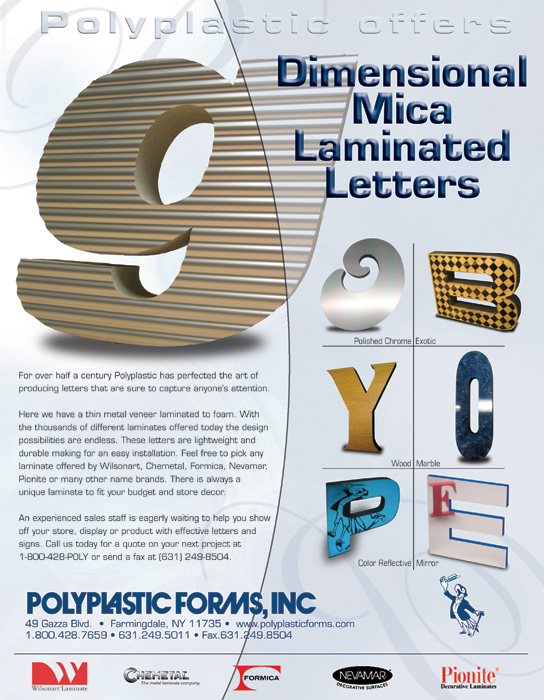 PolyPlastic Forms - 3D Laminate Letters