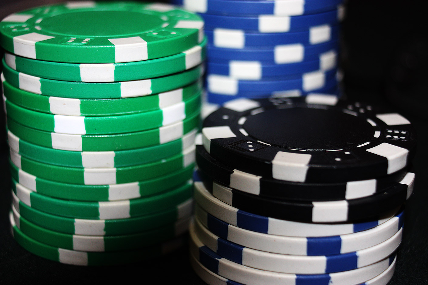 macro photo of poker chips