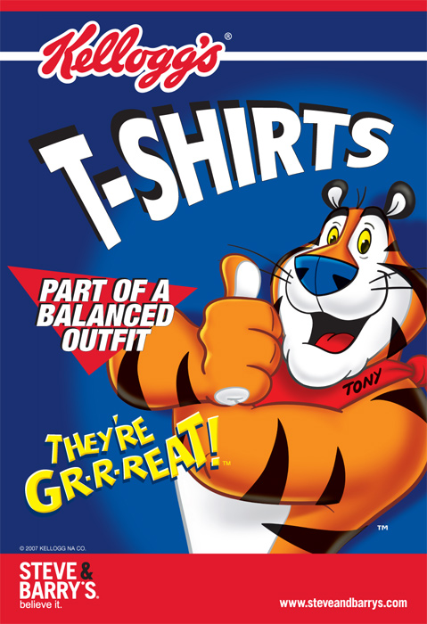 Kellogg's New T-shirt arrivals. Tony the Tiger, they're Great!