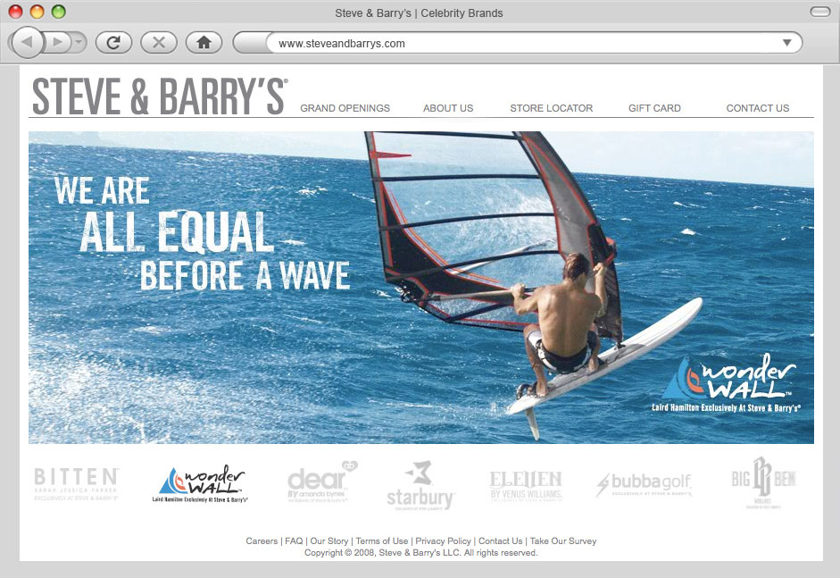 S&B Portal Web Design - Wonderwall, Laird Hamilton