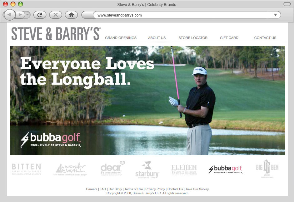 S&B Portal Web Design - Bubba Watson